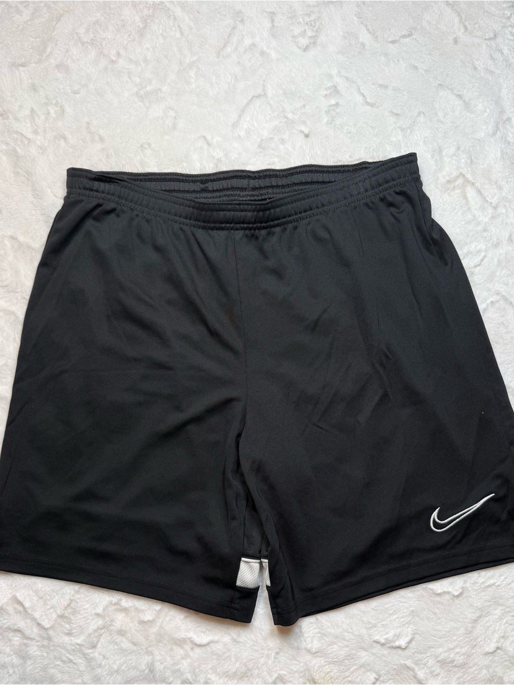 Nike Black Athletic Shorts with White Swoosh